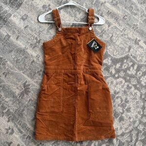 art class Rust Brown Corduroy Pinafore Dress